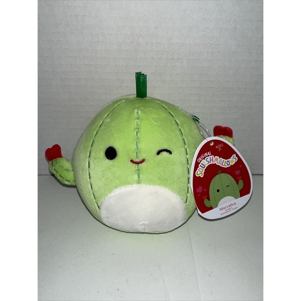 Squishmallows Marcellus the Cactus 5 inch Valentines Plush Green Winking